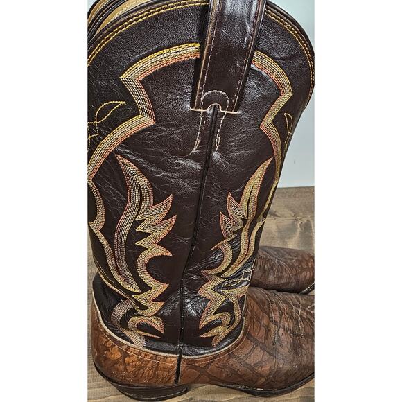 Justin's leather boots men's size 9.5 imperfect western cowboy style 8052 - Picture 2 of 12